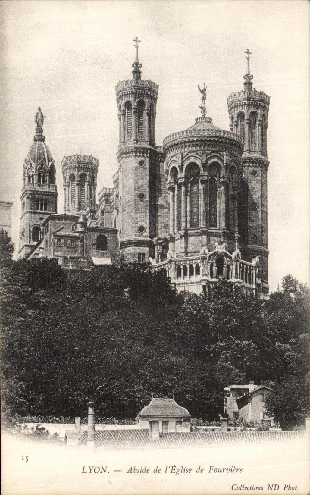 VINTAGE POSTCARD Lyon Apse Of L Church of Fourviere