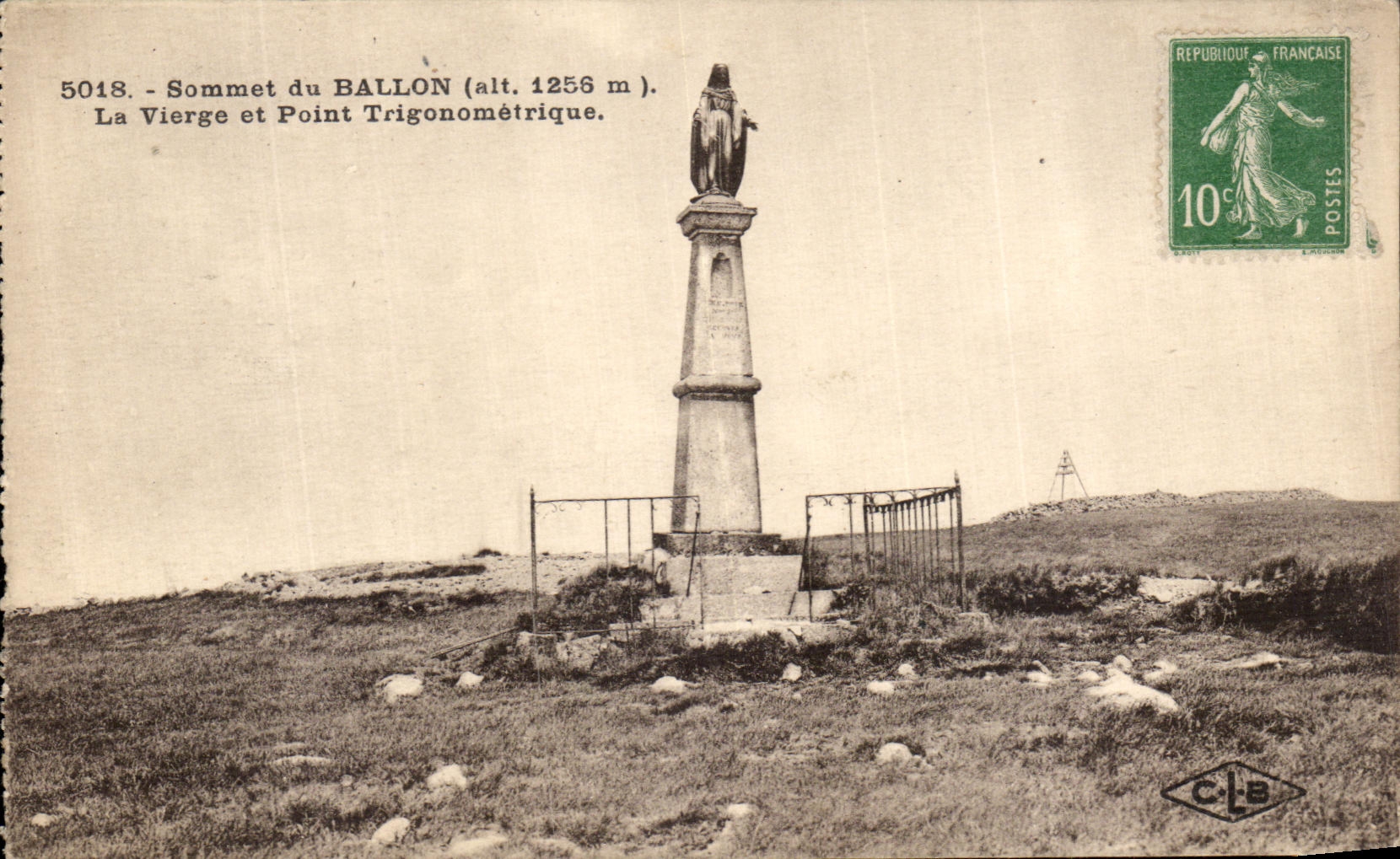 VINTAGE POSTCARD Summit of the Balloon the Virgin and Not Trigonometrical