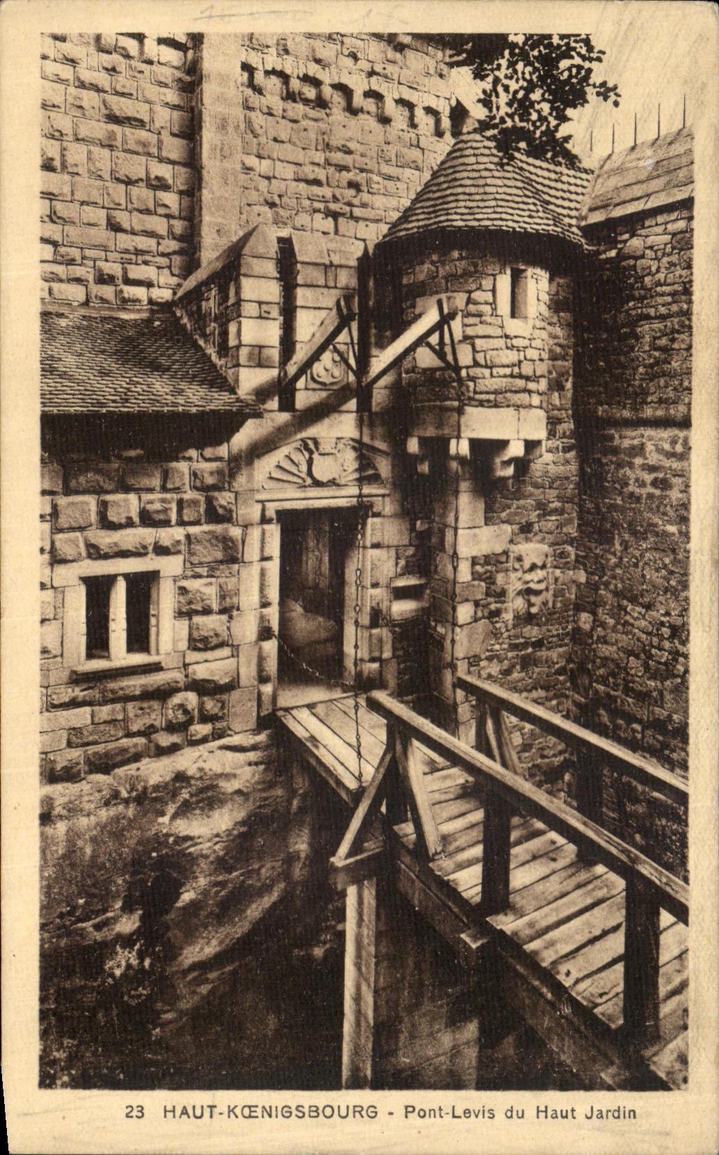 VINTAGE POSTCARD High koenigsbourg Levis Bridge of the High Garden