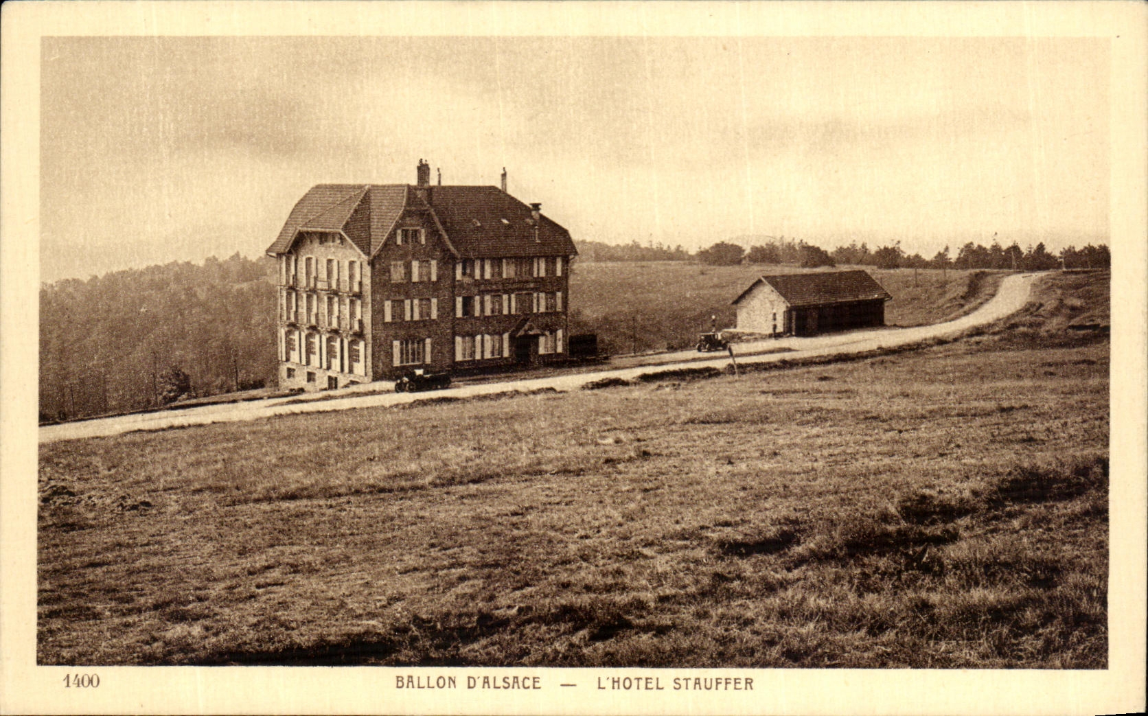 VINTAGE POSTCARD Balloon D Alsace L Stauffer Hotel