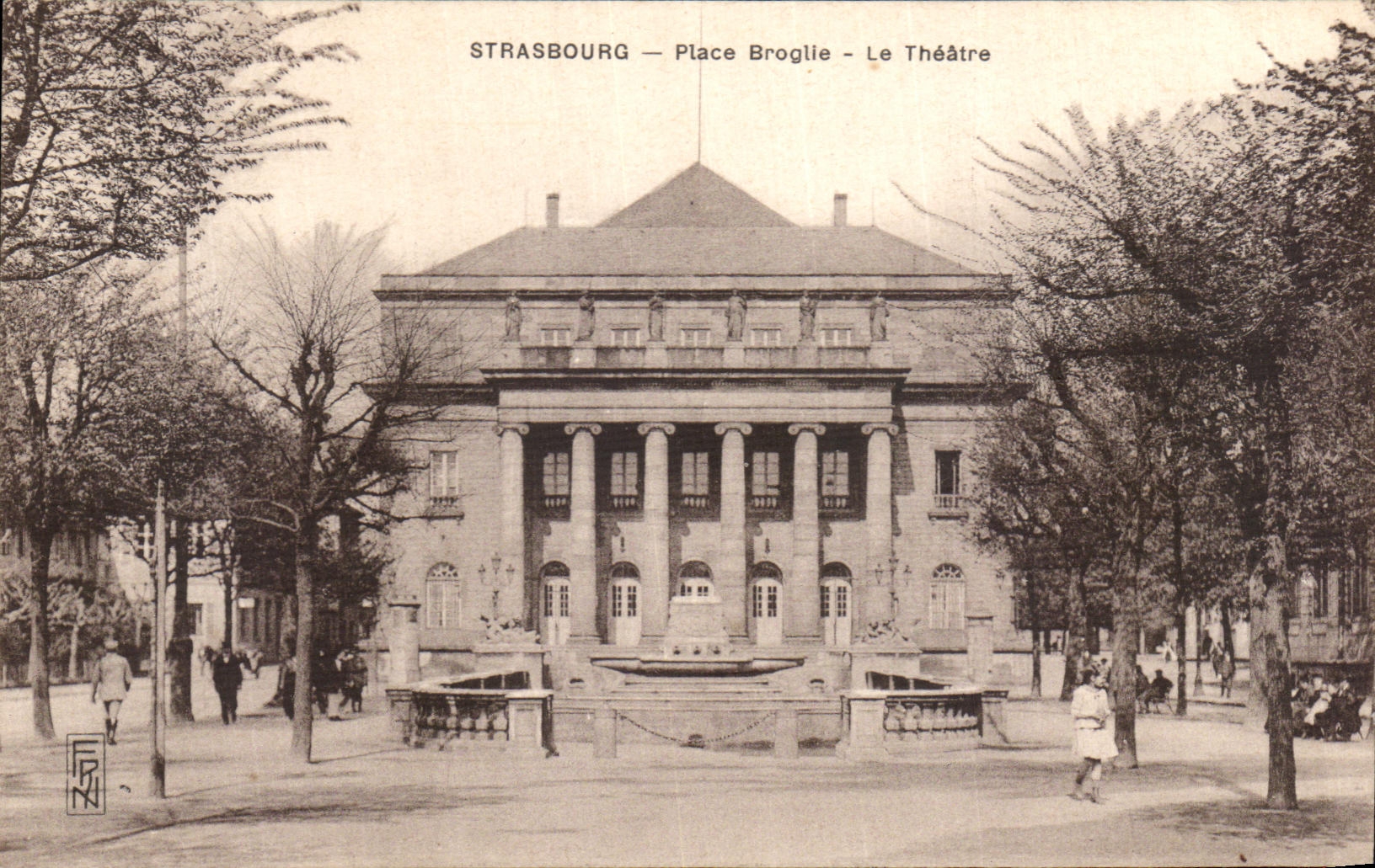 VINTAGE POSTCARD Strasbourg Places Broglle the Theater