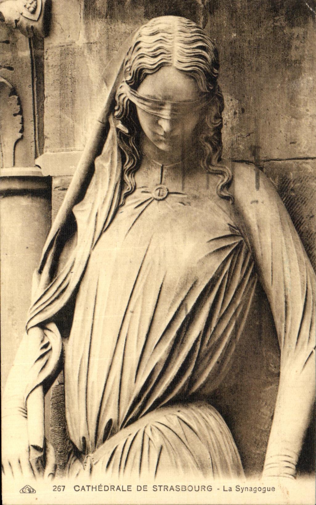 VINTAGE POSTCARD Strasbourg Cathedral the Judaica Synagog