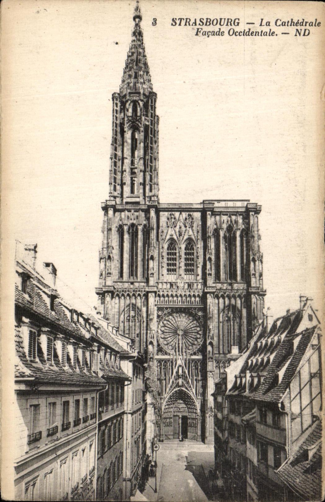 VINTAGE POSTCARD Strasbourg the Cathedral Western Frontage