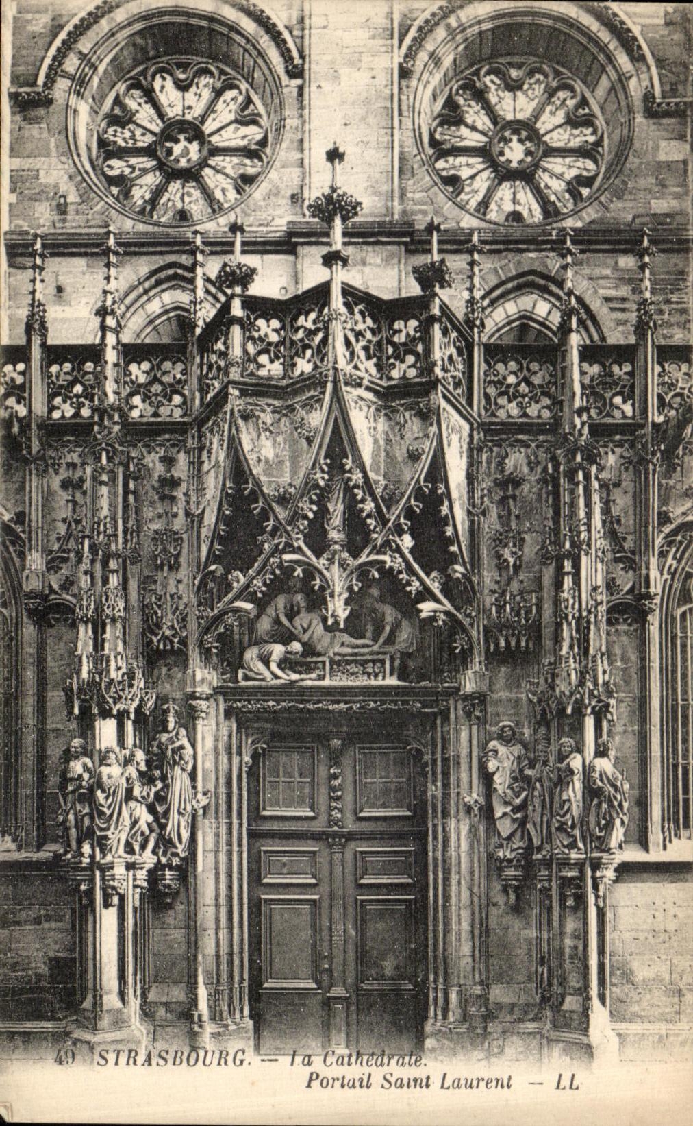 VINTAGE POSTCARD Strasbourg the Cathedral Saint Laurent Gate