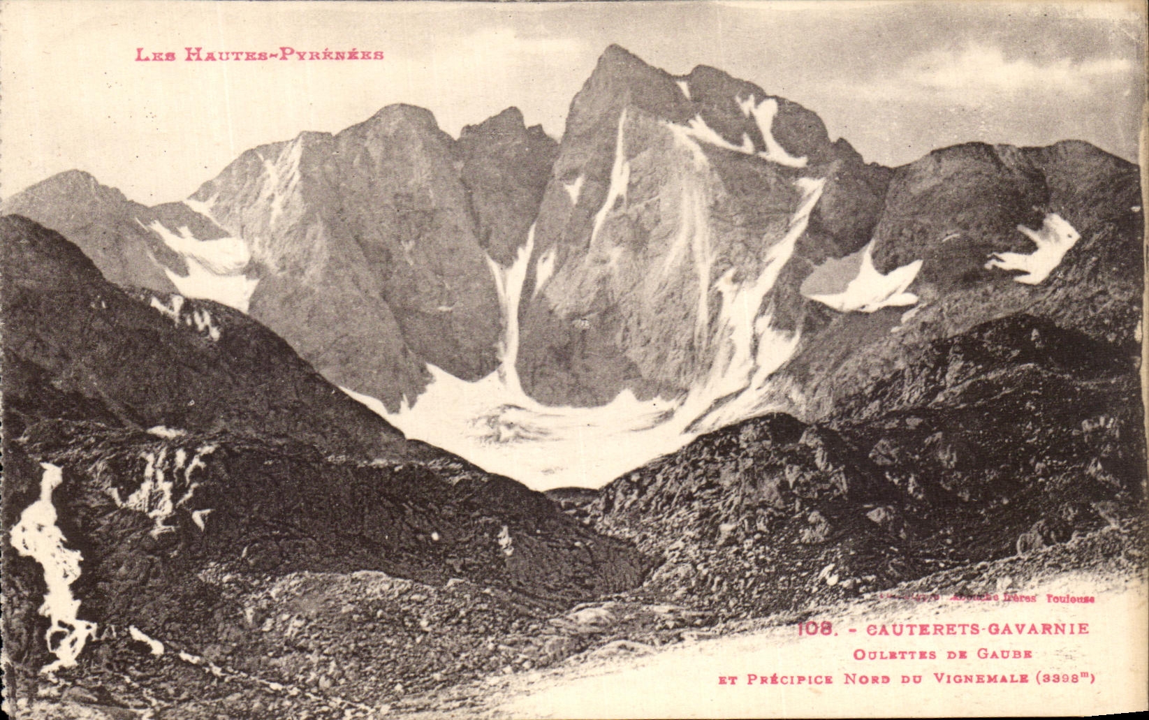 VINTAGE POSTCARD Cauterets Gavarnie Oulettes De Gaube and northern chasm of Vignemale