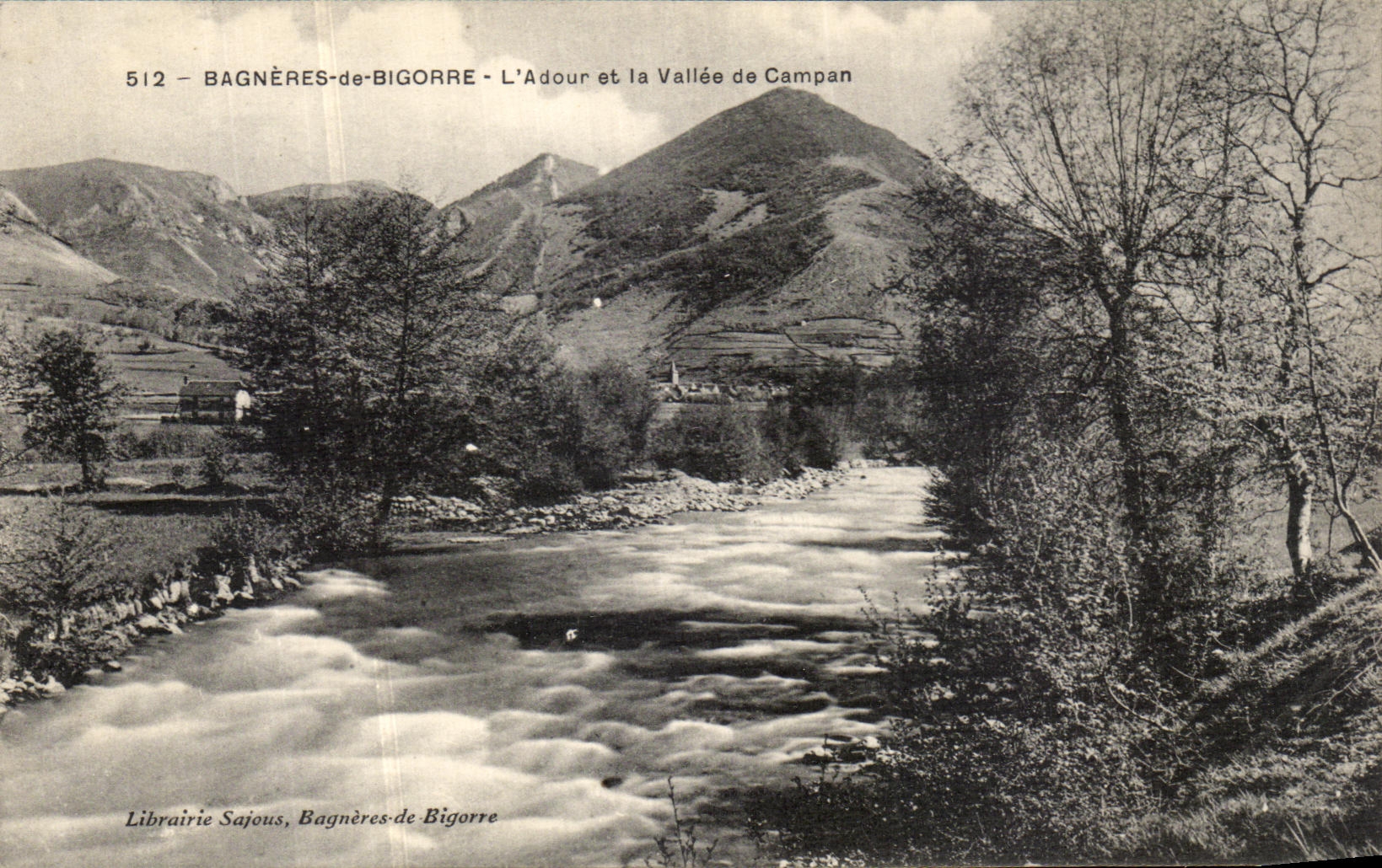 VINTAGE POSTCARD Bagneres de Bigorre L Adour and the Valley of Campan