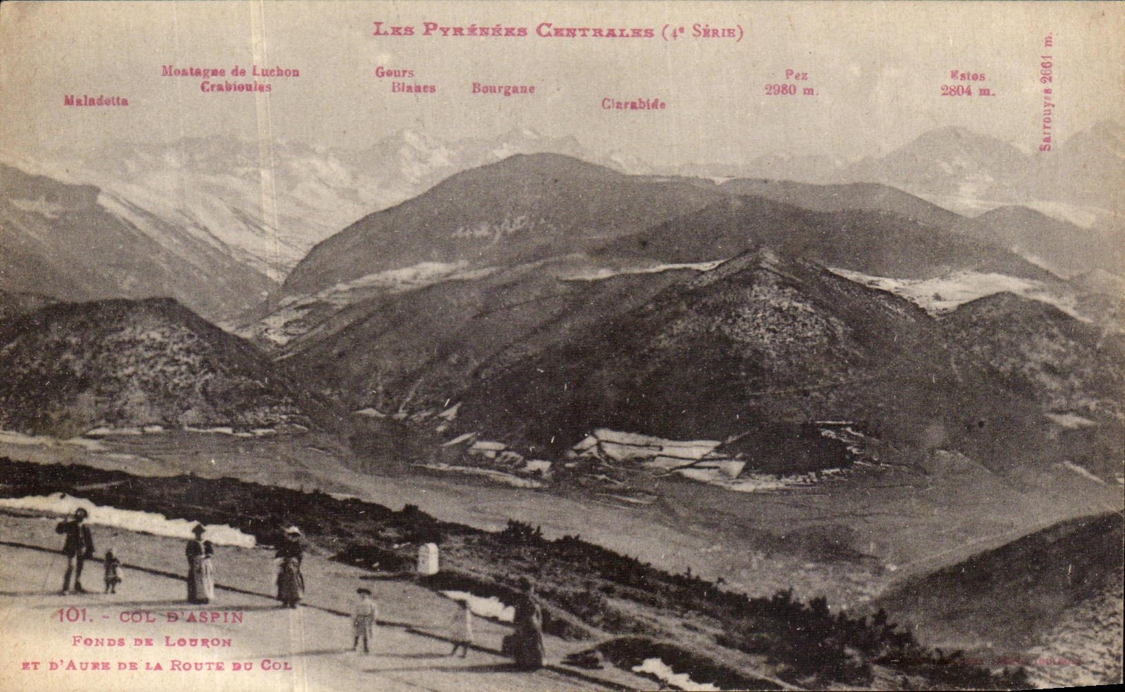 VINTAGE POSTCARD Collar D Aspin Funds of Louron and D Aure of the road of the collar