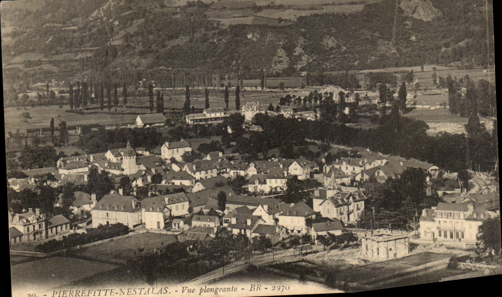 VINTAGE POSTCARD Pierrefitte Nestalas View from above