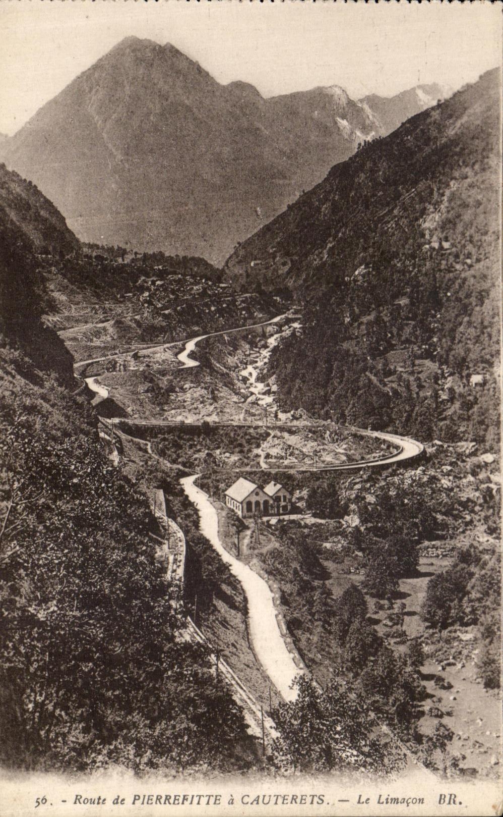 VINTAGE POSTCARD Route of Pierrefitte has Cauterets the Snail