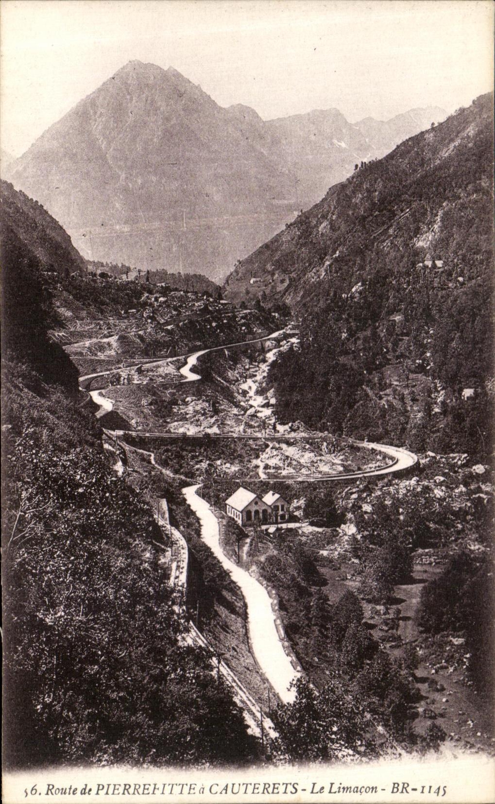 VINTAGE POSTCARD Route of Pierrefitte has Cauterets the Snail