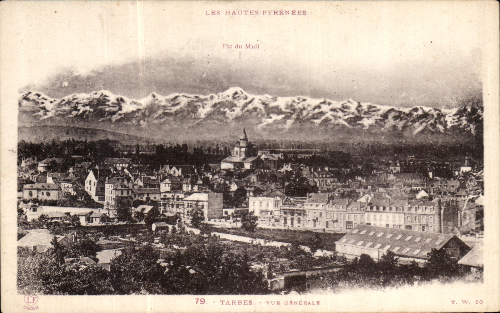 VINTAGE POSTCARD Tarbes View