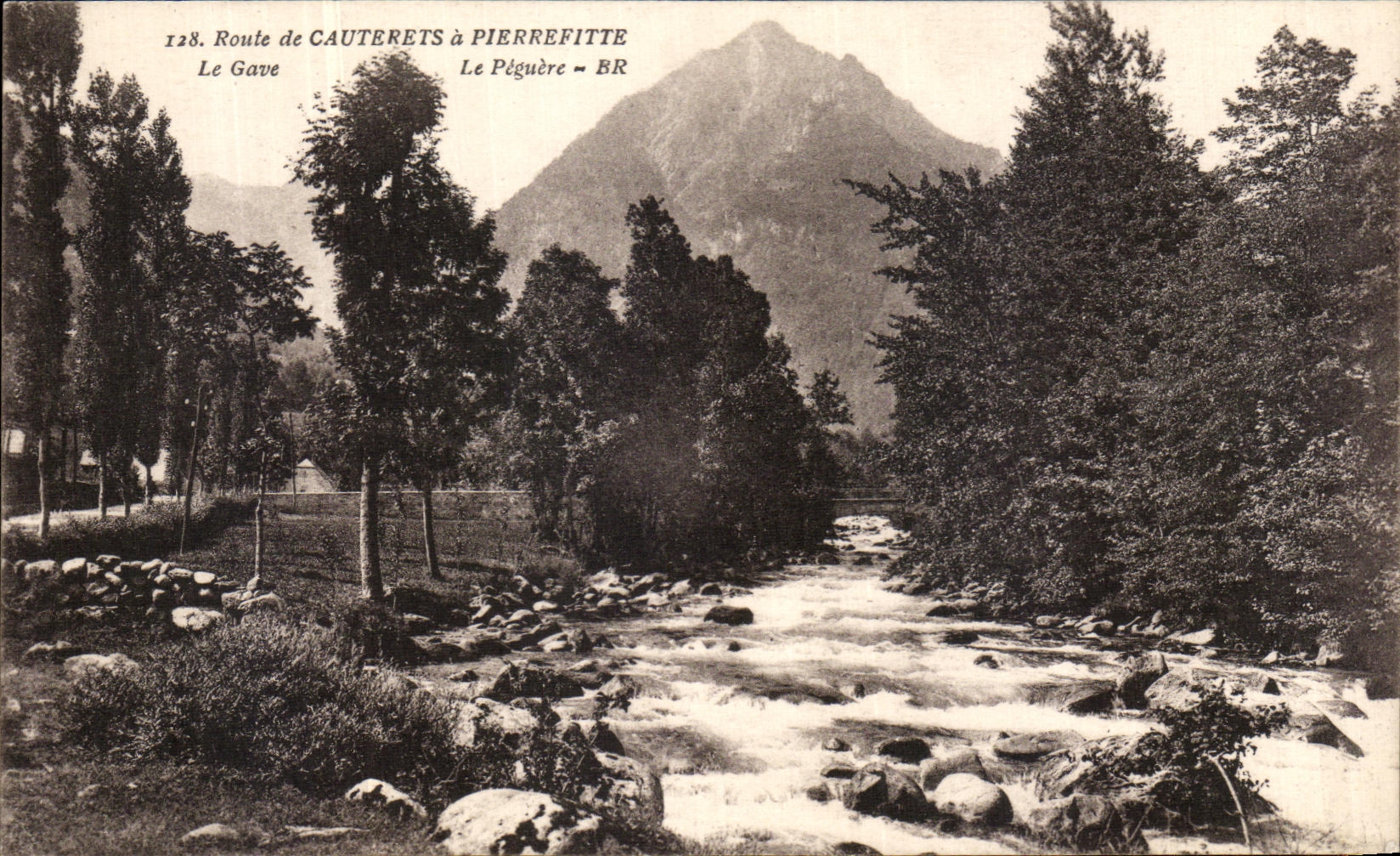 VINTAGE POSTCARD Cauterets Gave Peguere