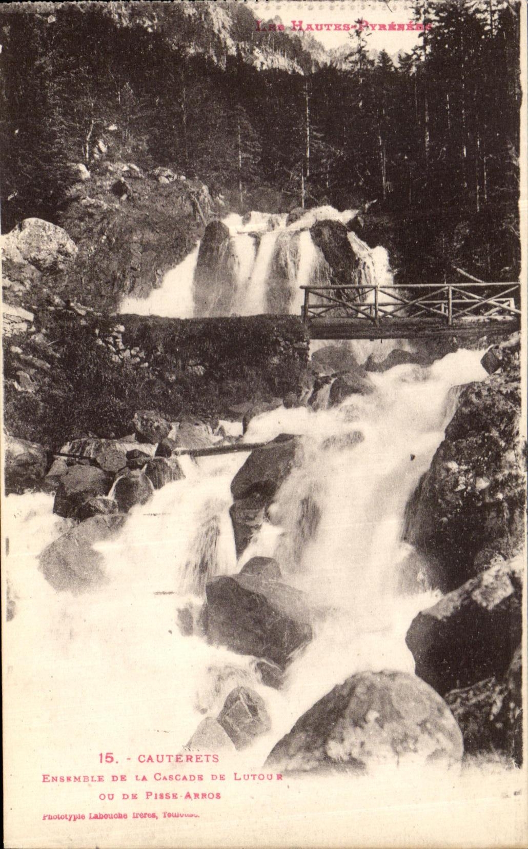 VINTAGE POSTCARD Cauterets Together Of the Cascade De Lutour