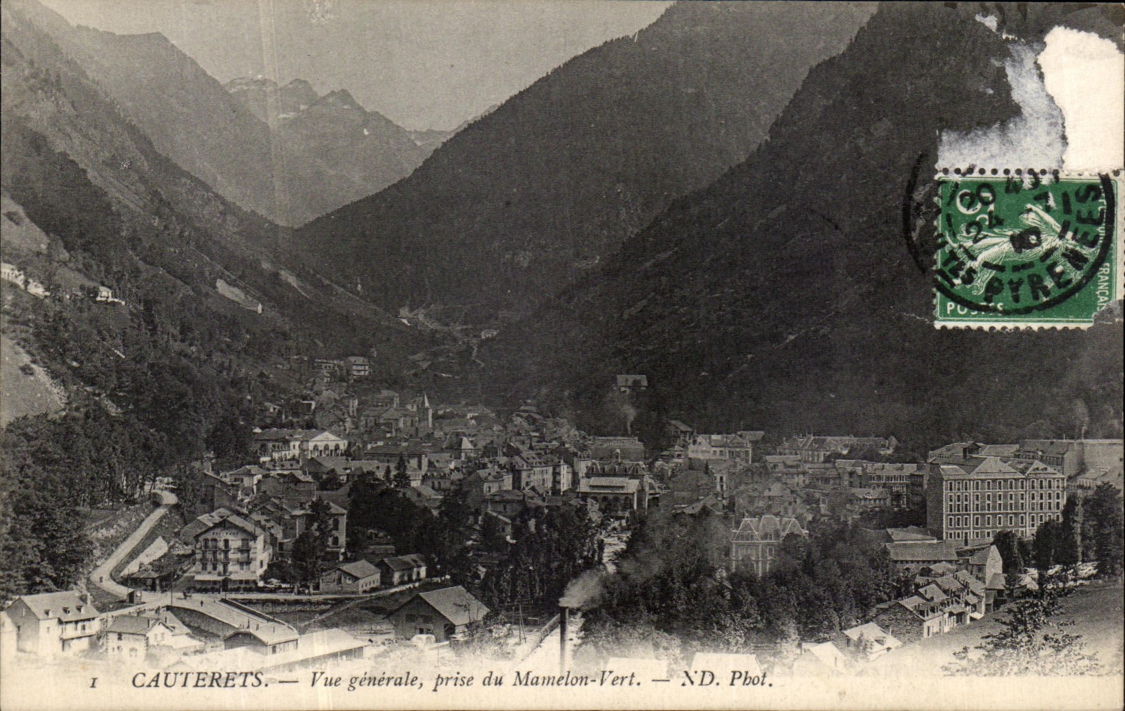 VINTAGE POSTCARD Cauterets View Taken Of the Green Nipple