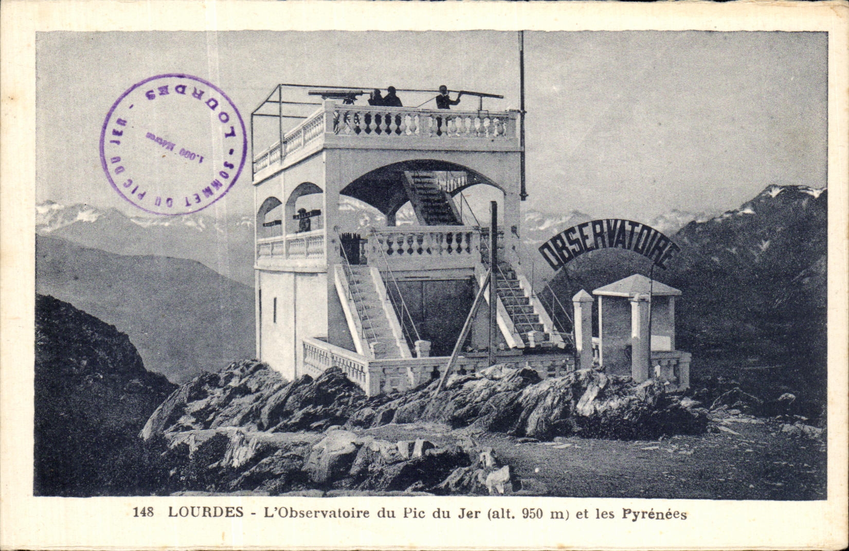 VINTAGE POSTCARD Heavy L Observatory of the Peak of Jer