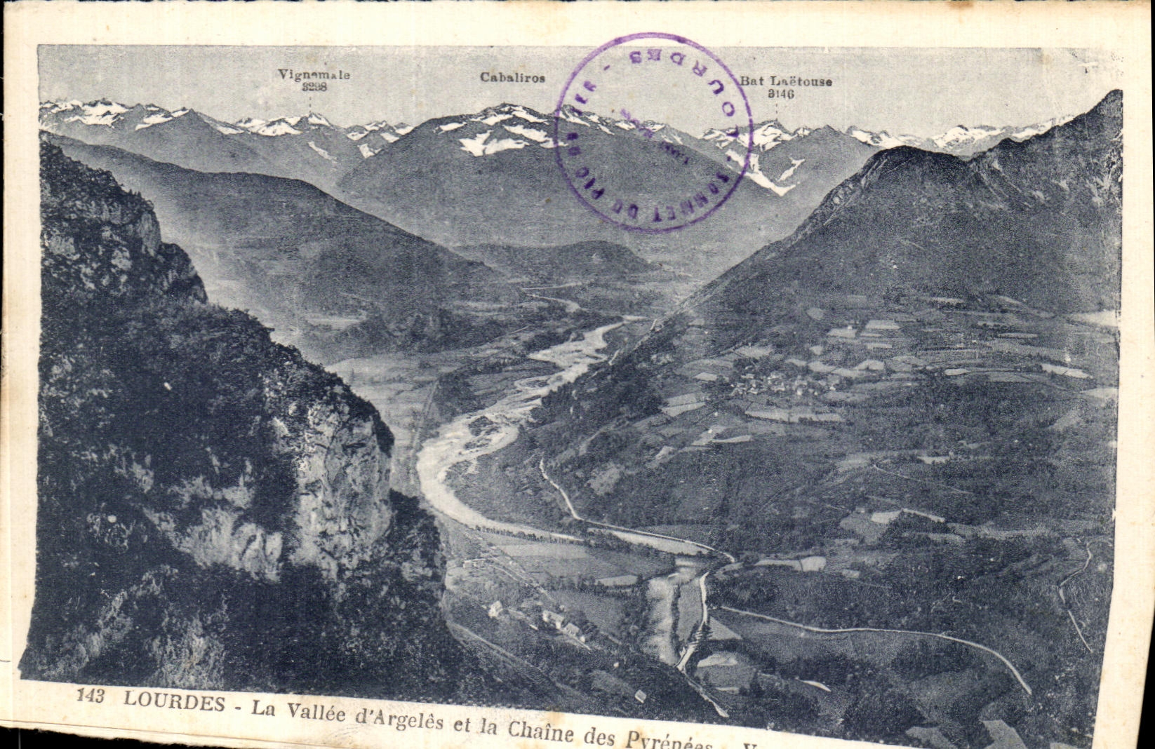VINTAGE POSTCARD Heavy the Valley D Argeles and the Chain of