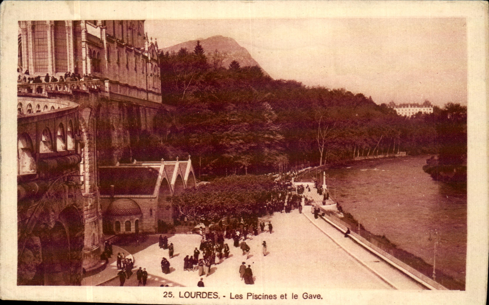 VINTAGE POSTCARD Heavy Swimming pools and Gave