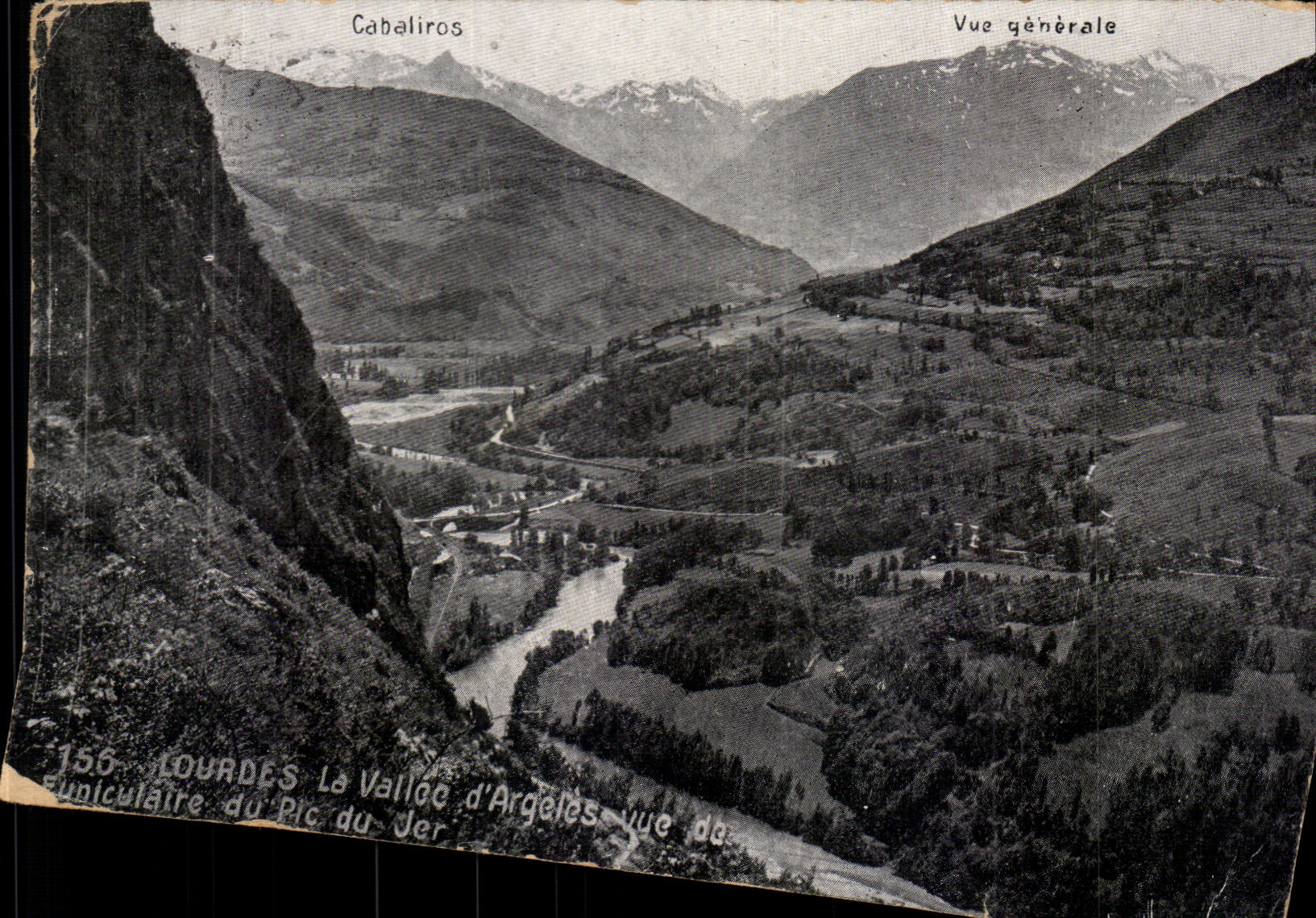 VINTAGE POSTCARD Heavy the Valley D Argeles Funicular of the Peak of Jer