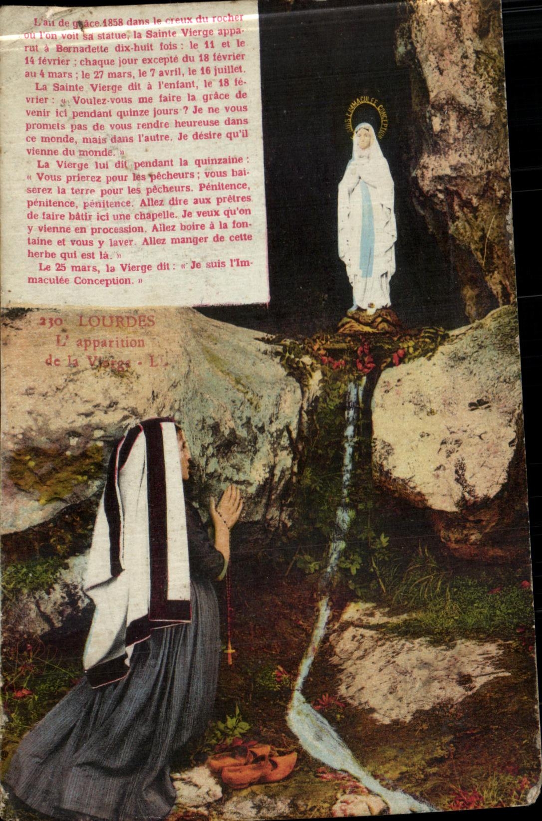 VINTAGE POSTCARD Heavy L appearance of the virgin