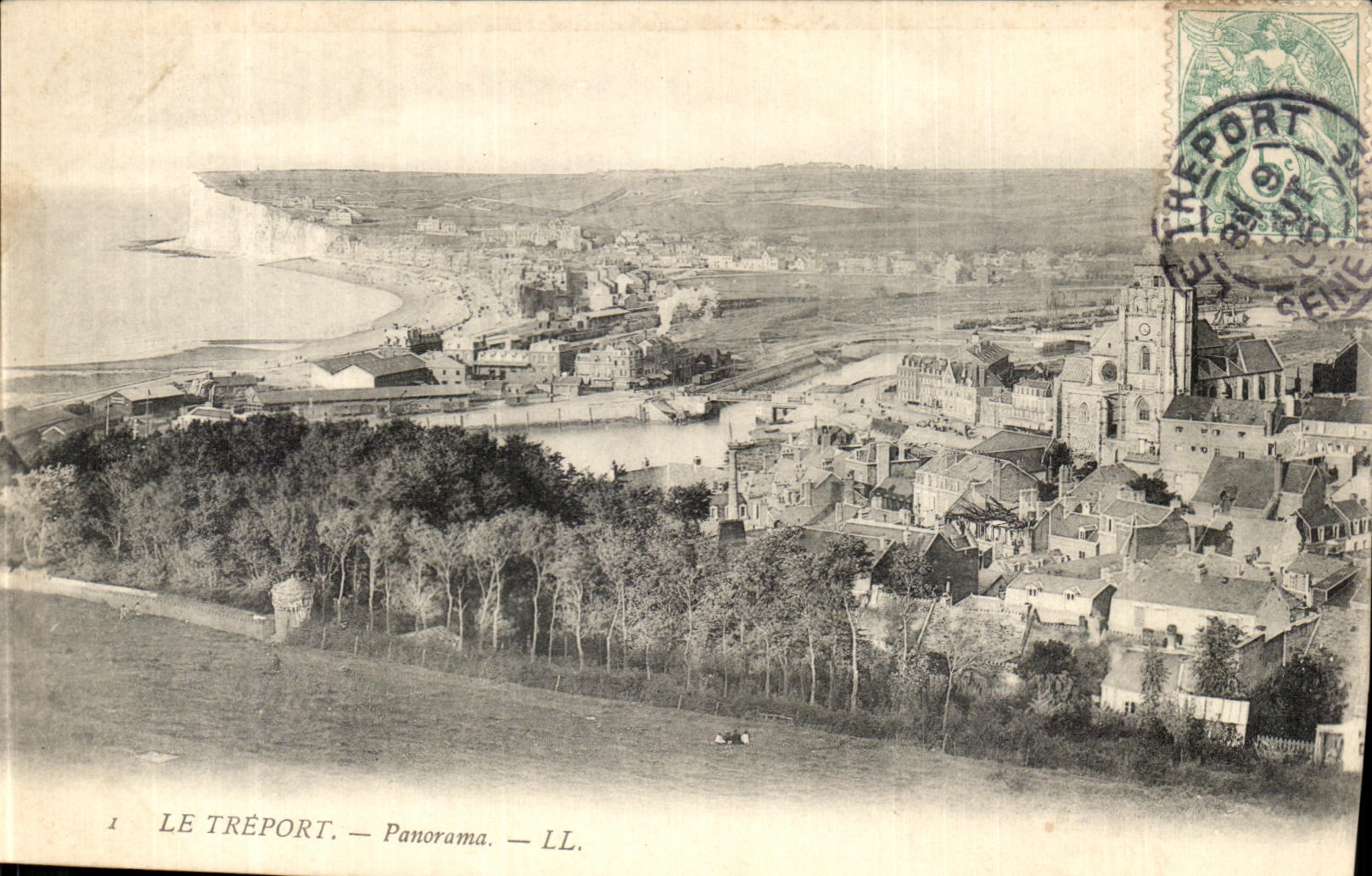 Panorama de Treport de la POSTAL de la VENDIMIA