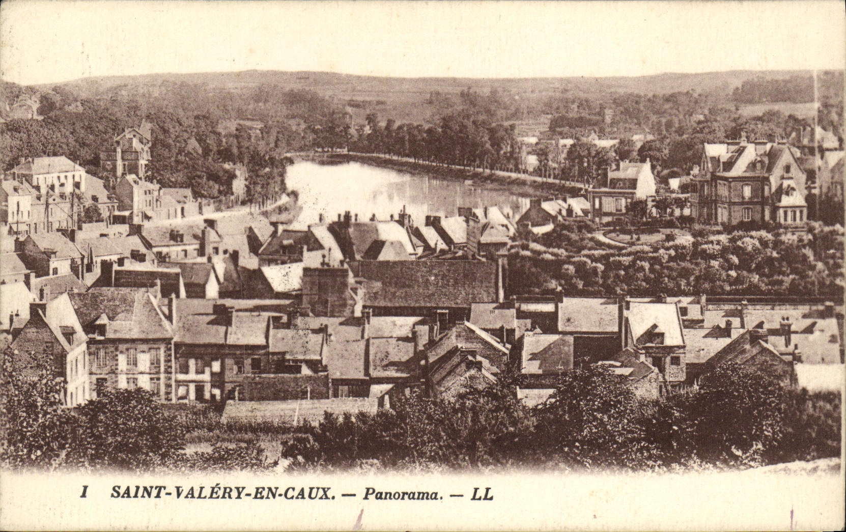 VINTAGE POSTCARD Holy Valery In Caux Panorama