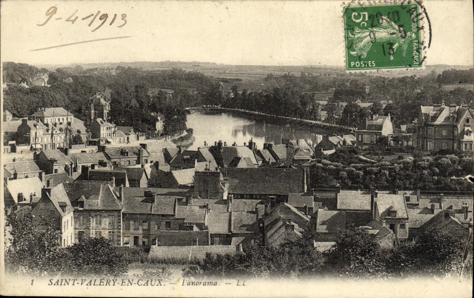 VINTAGE POSTCARD Holy Valery In Caux Panorama