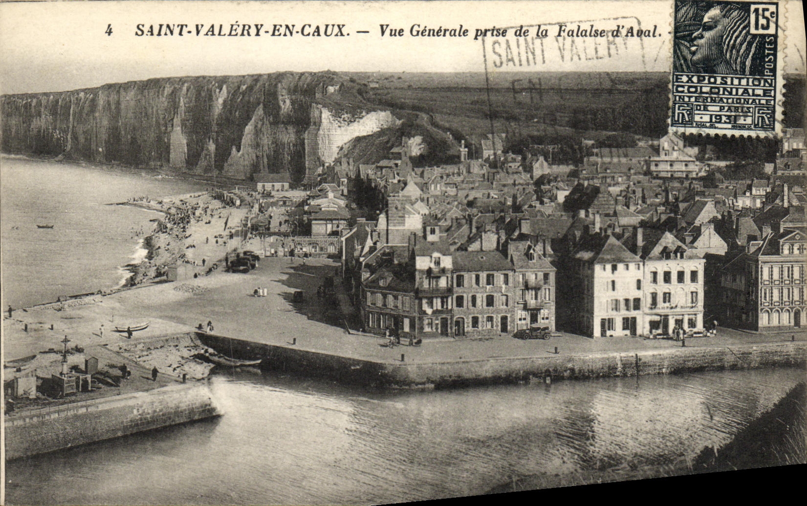 VINTAGE POSTCARD Holy Valery In Caux View Taken of L aFalaise D Downstream