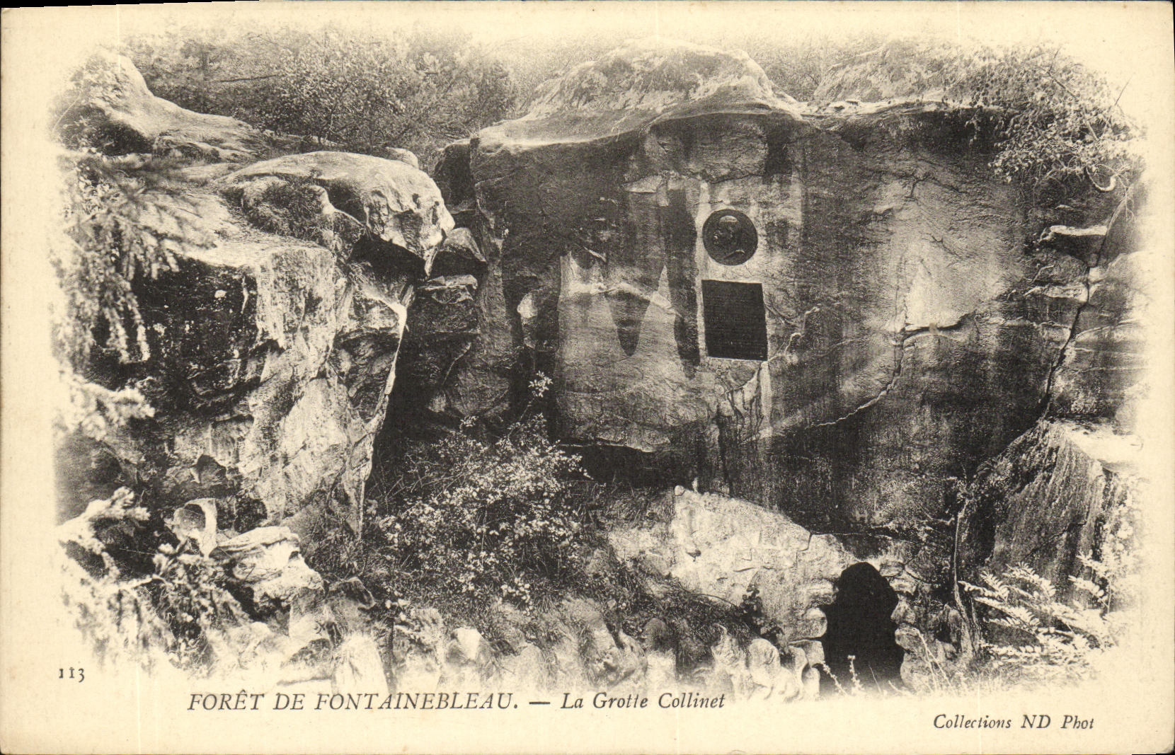 VINTAGE POSTCARD Fontainebleau the Drill the Collinet Cave