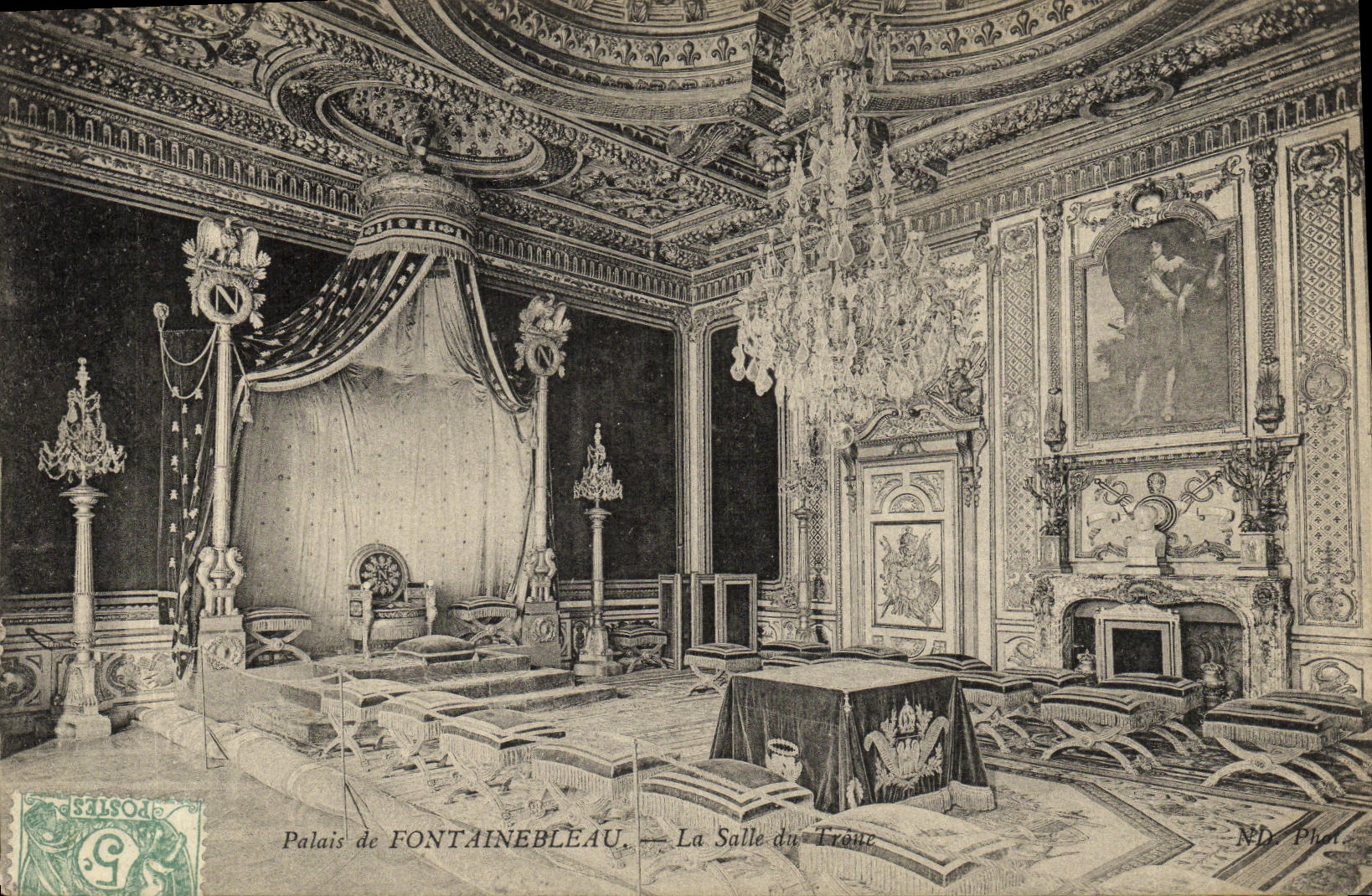 VINTAGE POSTCARD Fontainebleau the Throne room