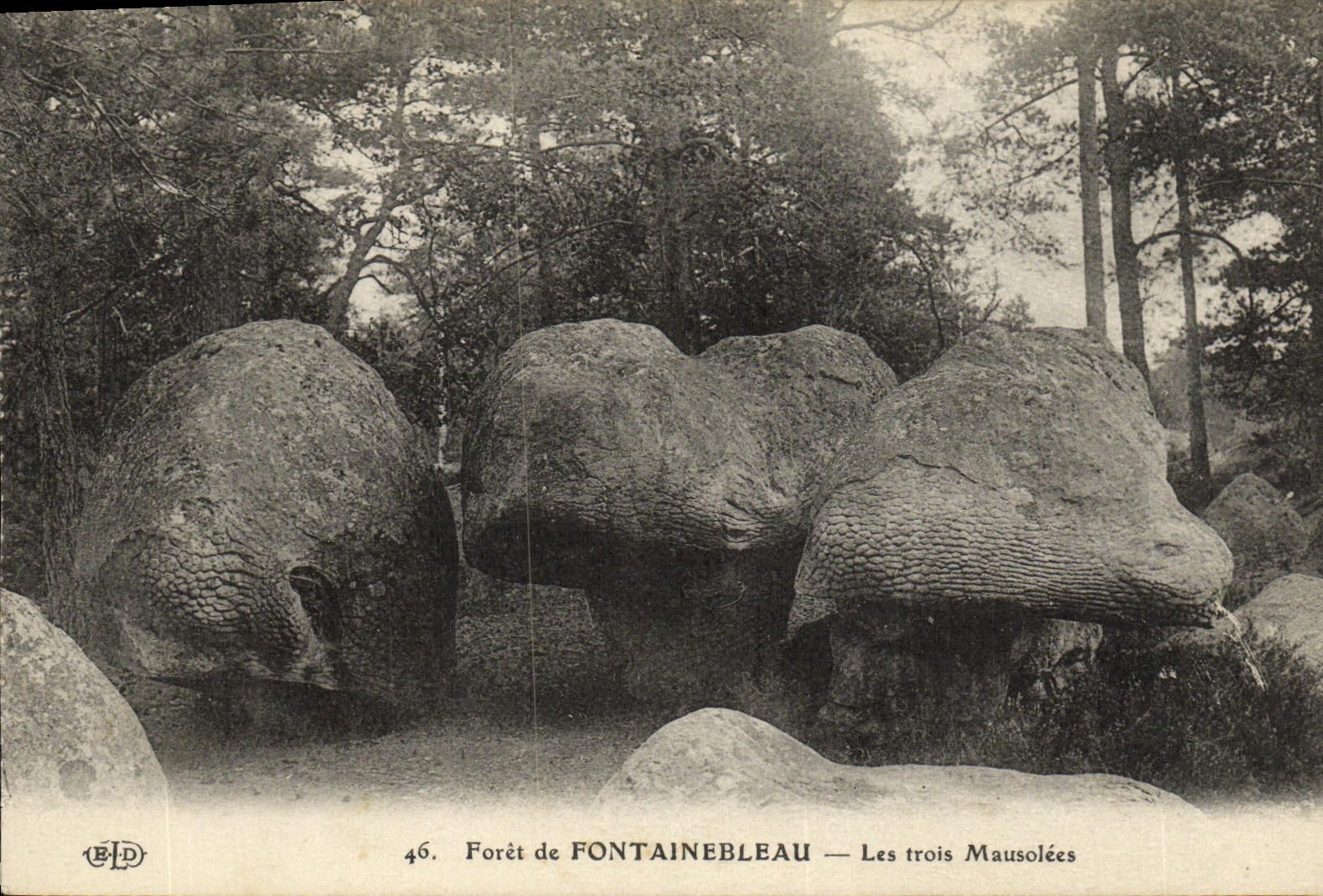 VINTAGE POSTCARD Fontainebleau Three Mausoleums