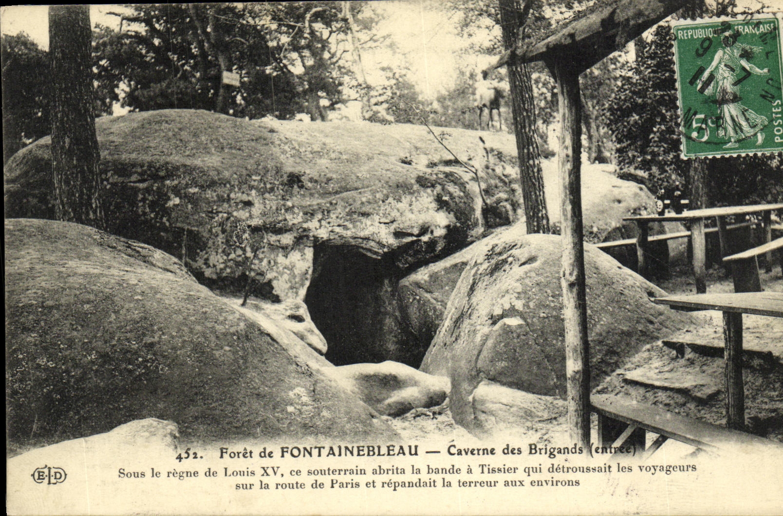 VINTAGE POSTCARD Fontainebleau Cave of the Brigands