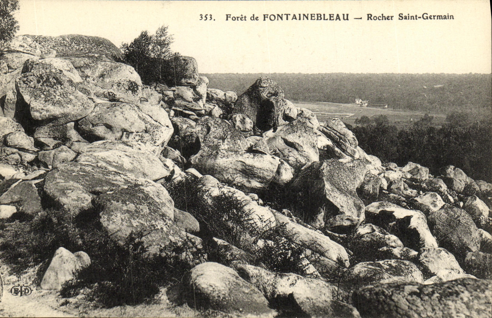 VINTAGE POSTCARD Fontainebleau Drill of Rock Saint Germain