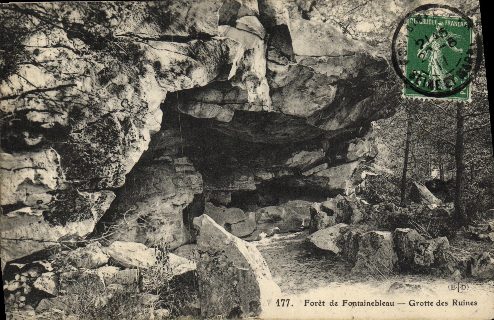 VINTAGE POSTCARD Fontainebleau Drill Cave of the Ruins