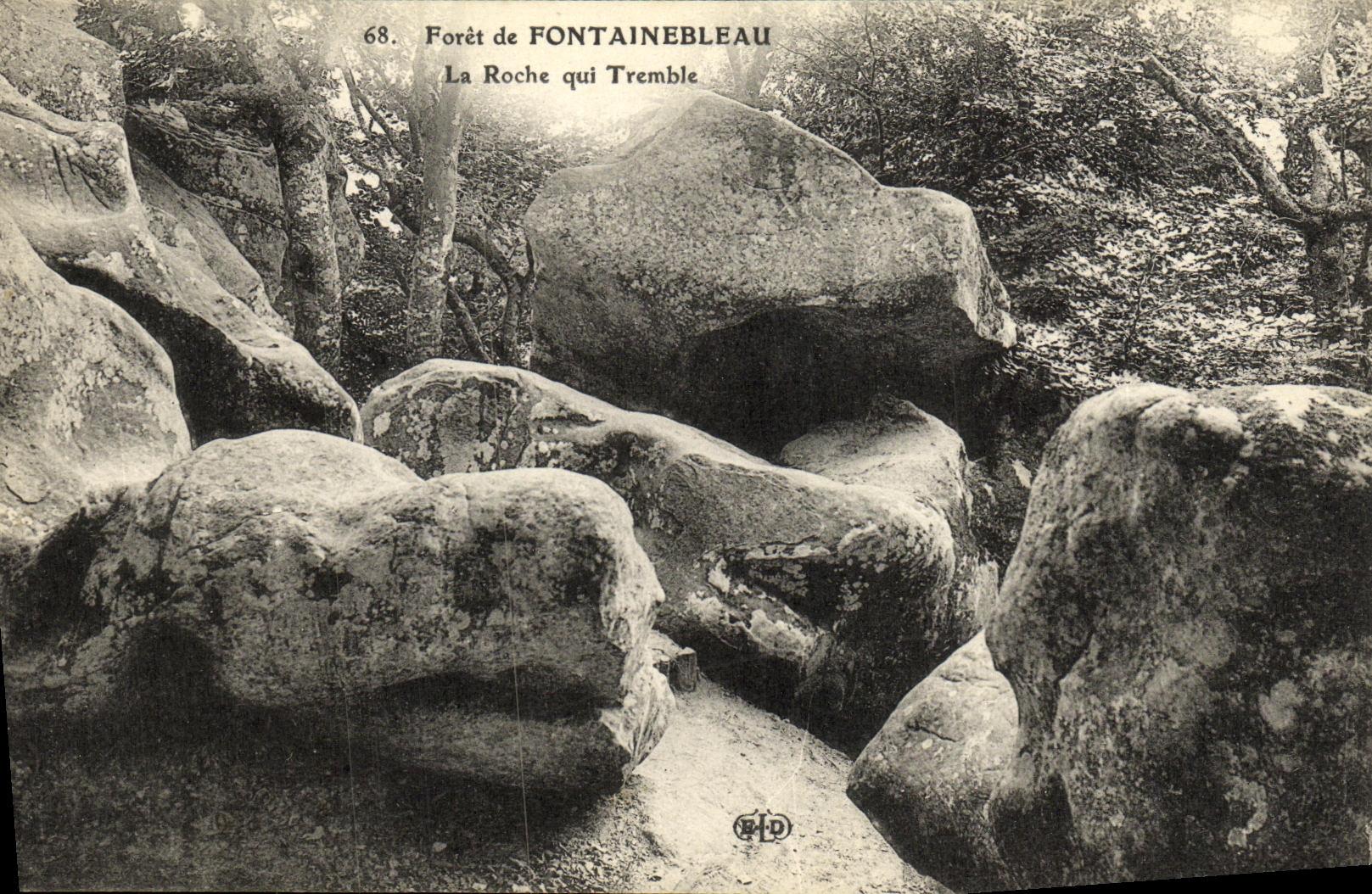 VINTAGE POSTCARD Fontainebleau Drill the Rock which Trembles