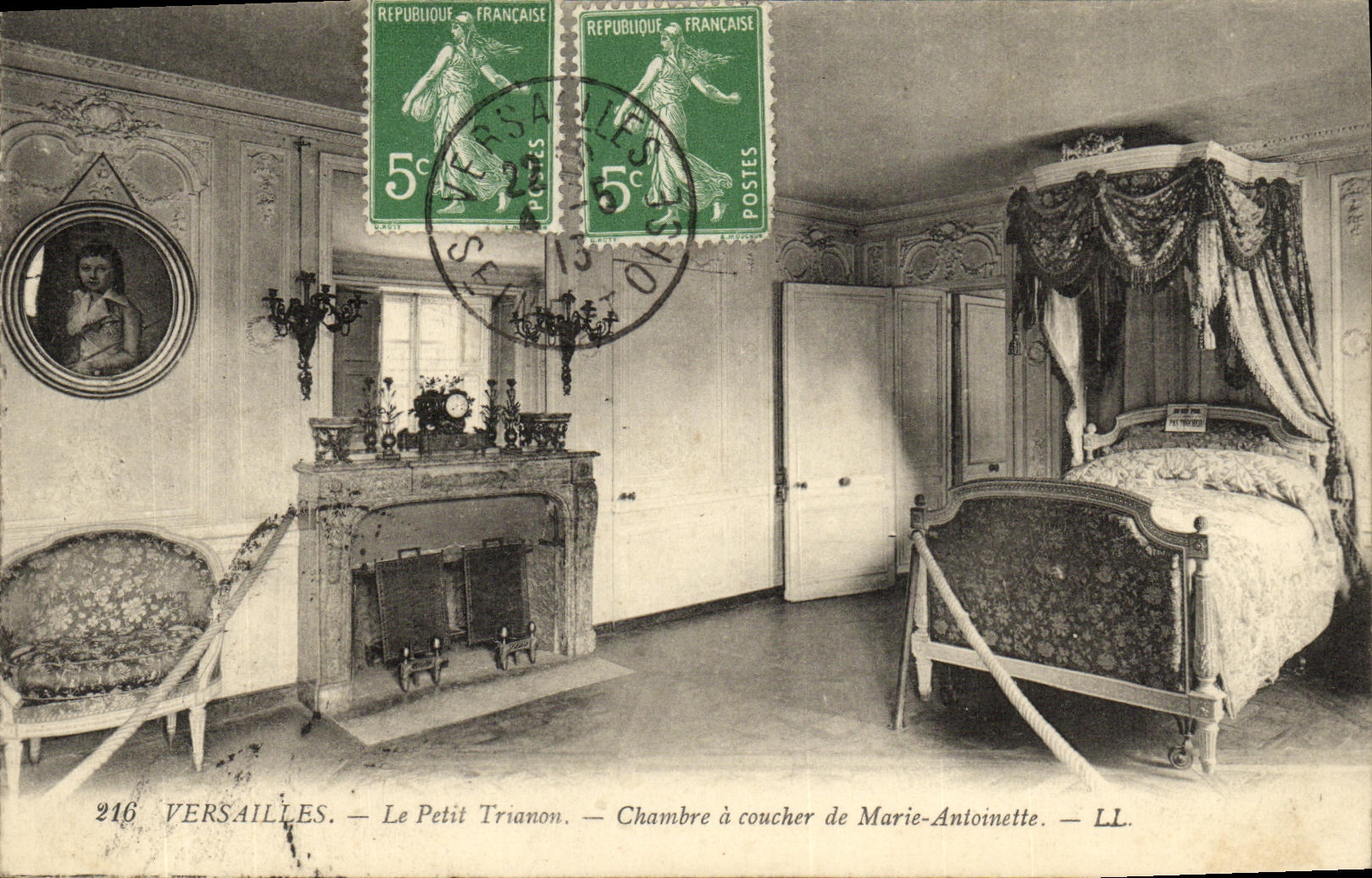 VINTAGE POSTCARD Versailles Small Triamon Chambre has Coucher of Marie Antoinette
