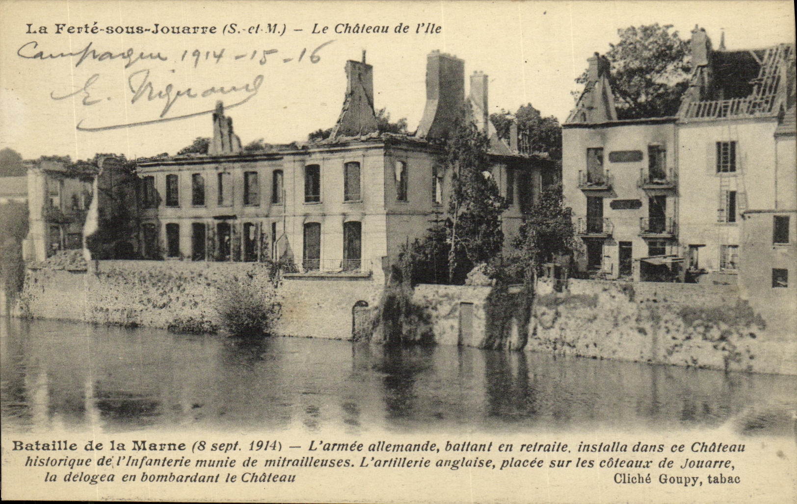 VINTAGE POSTCARD Ferte Under Jouarre the Castle of I Militaria