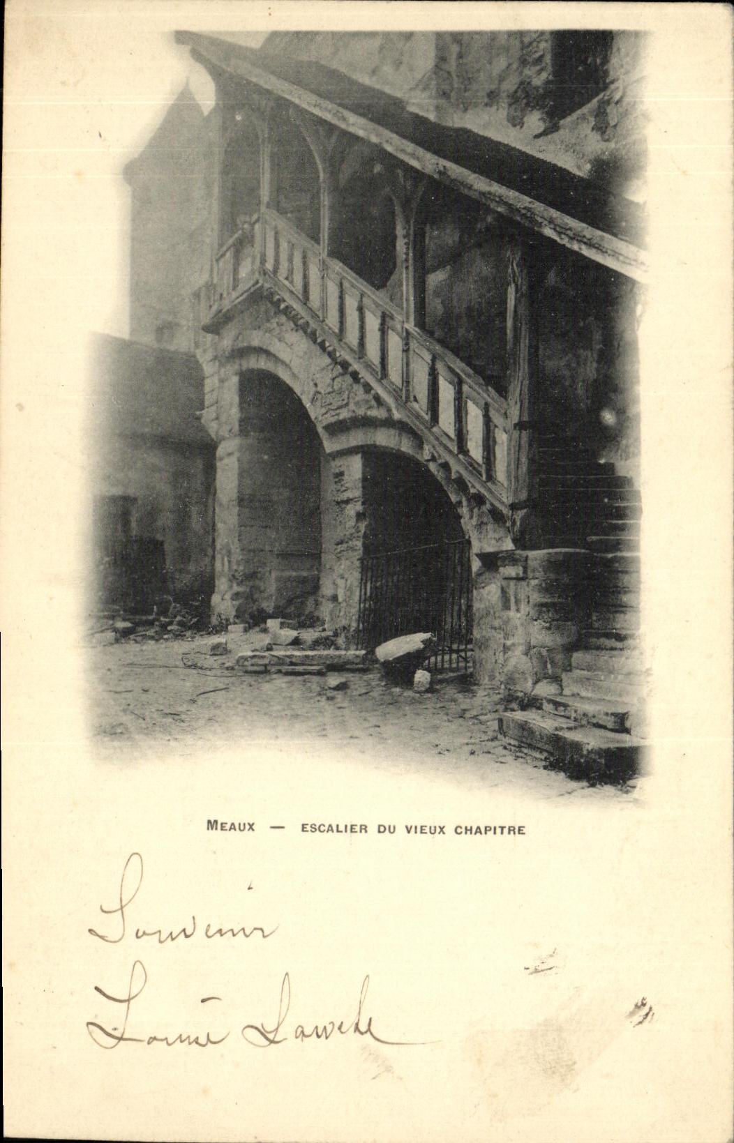 VINTAGE POSTCARD Meaux Staircase Of the Old Chapter