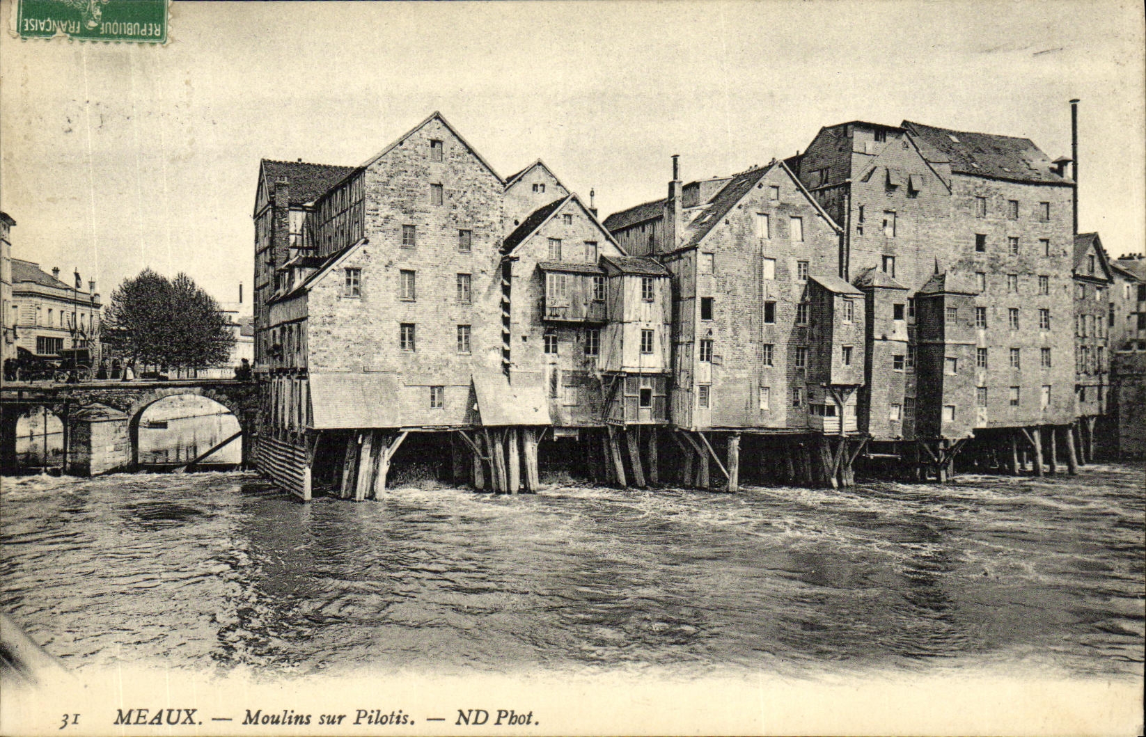 VINTAGE POSTCARD Meaux Moulins on Pile