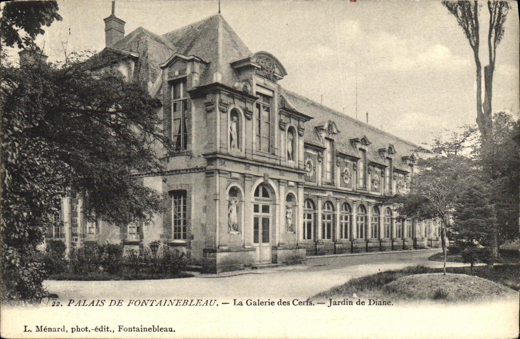Paladar De Fontainebleau de la POSTAL de la VENDIMIA la galeria del jardin de los machos de Diane