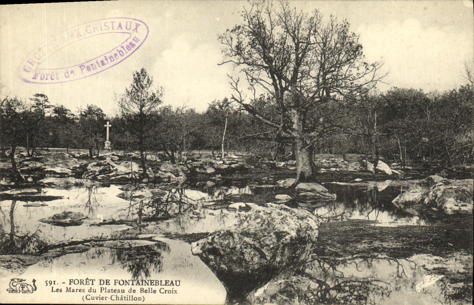VINTAGE POSTCARD Palate of Fontainebleau ponds of the plate of Beautiful Cross Chatillon Vat