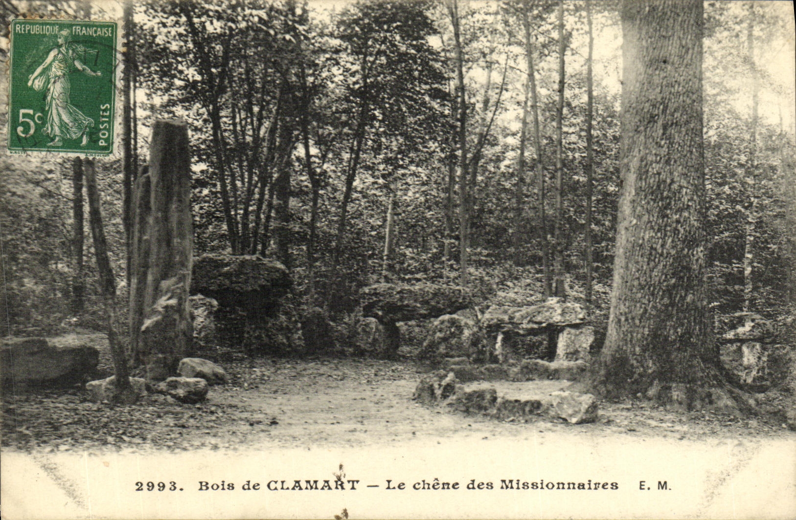 VINTAGE POSTCARD Wood of Clamart the Oak of the Missionaries