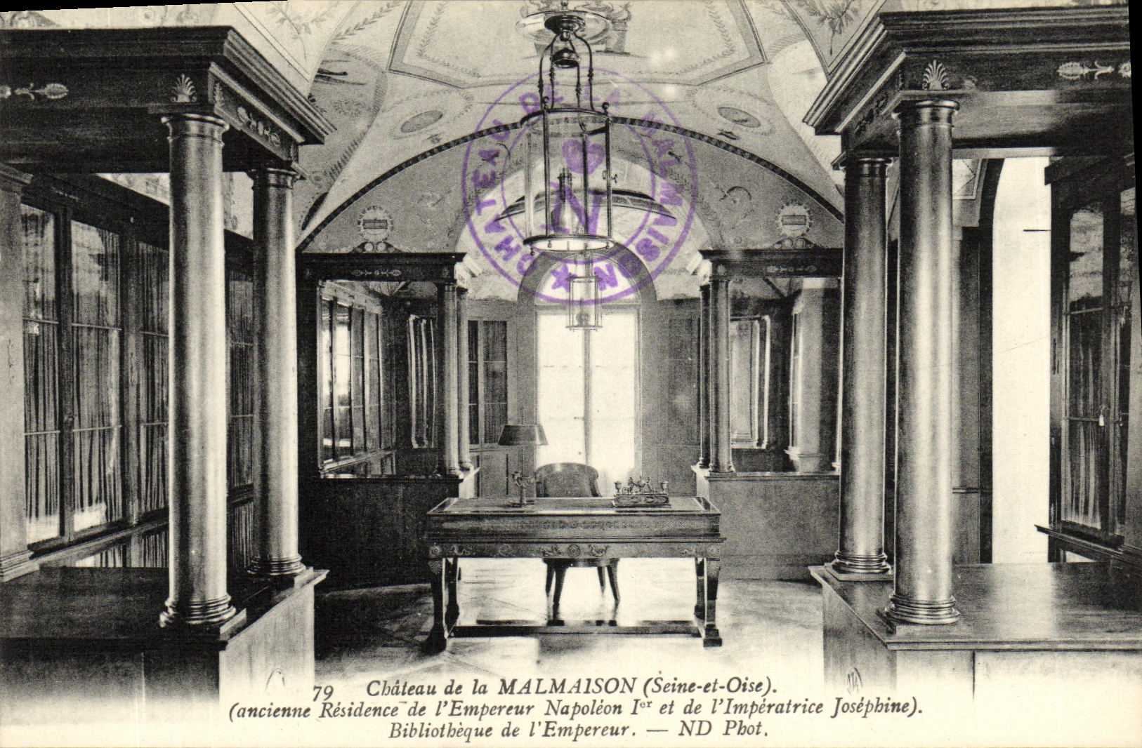 VINTAGE POSTCARD Chatreau of Malmaison Library of L Napoleon emperor 1st