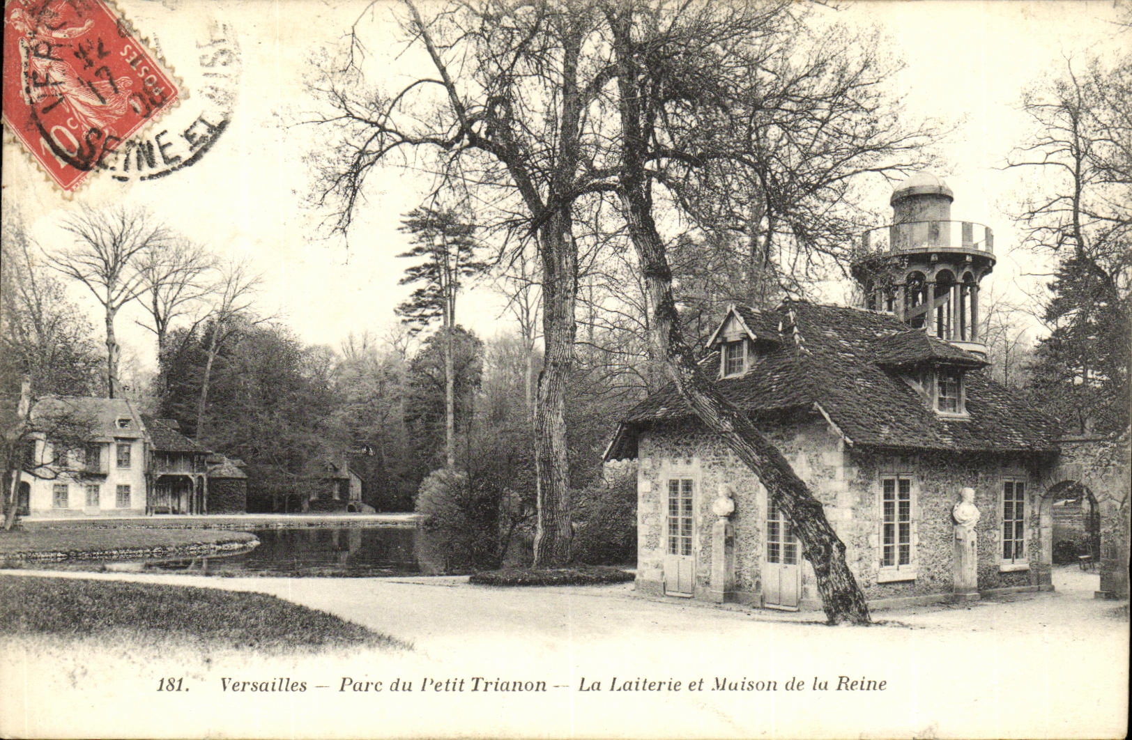 VINTAGE POSTCARD Versailles Park of Small Trianon Dairy and House of the Queen