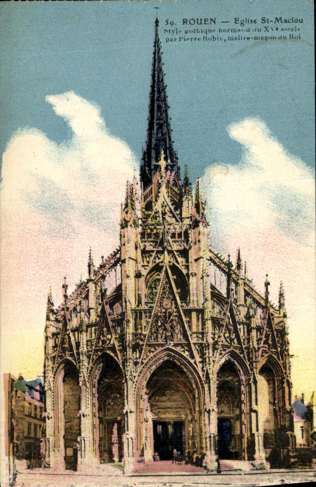VINTAGE POSTCARD Rouen Church St Maclou