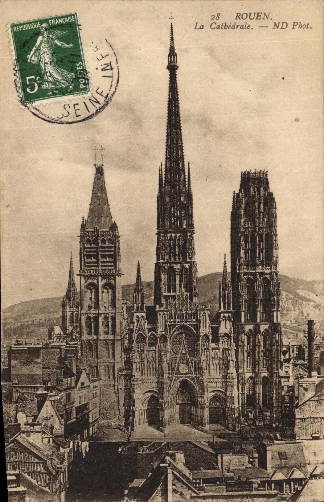 VINTAGE POSTCARD Rouen the Cathedral