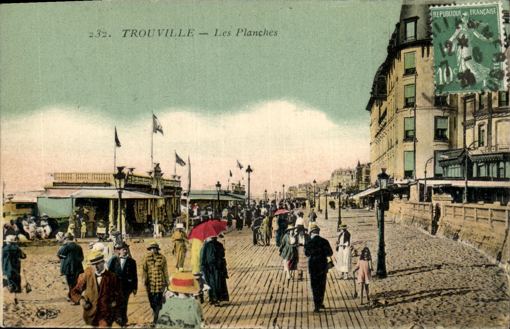 VINTAGE POSTCARD Trouville Boards