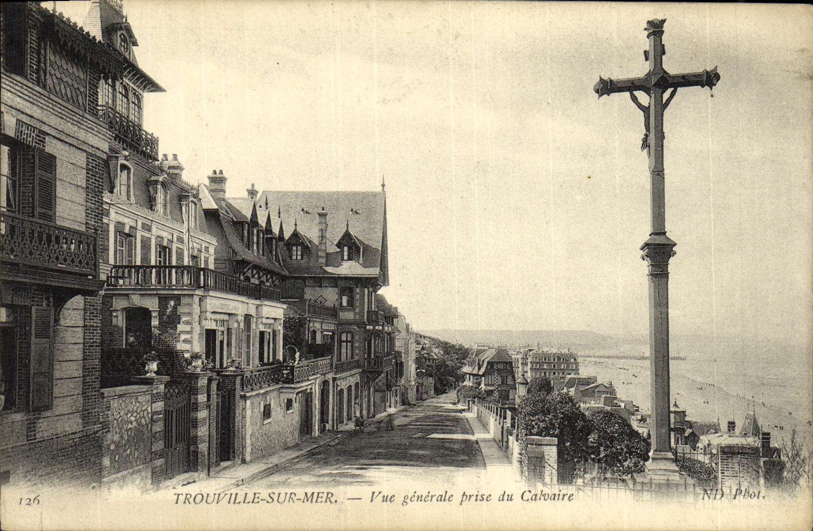 VINTAGE POSTCARD Trouville On Sea View Taken of the Martyrdom