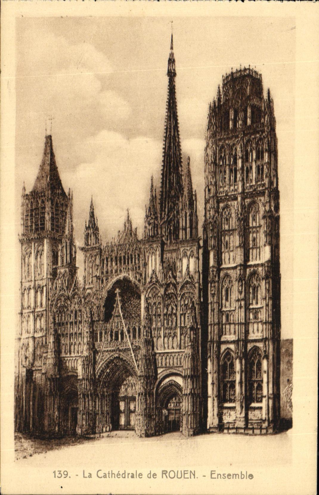 VINTAGE POSTCARD the Cathedral Of Rouen Together