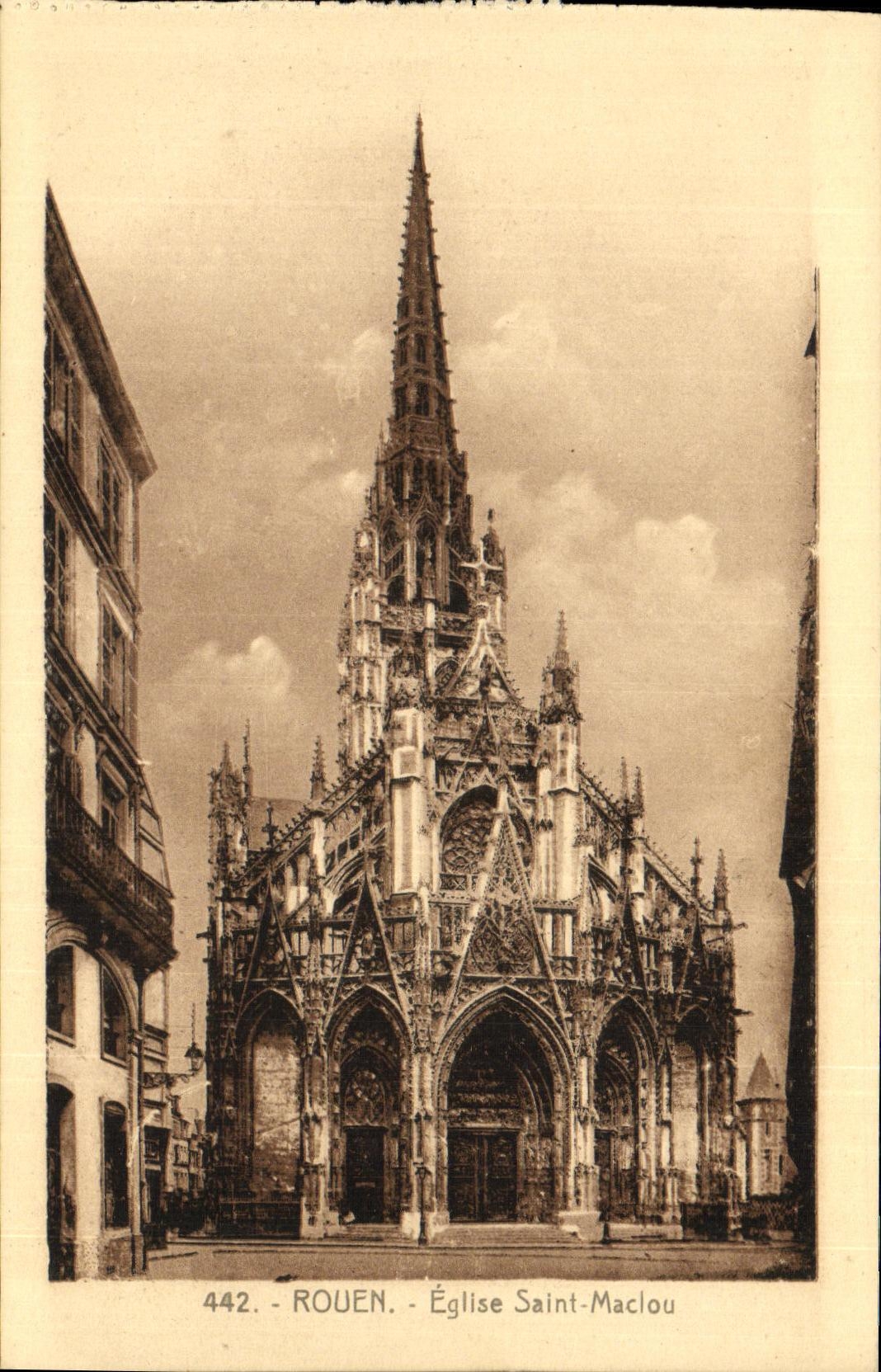 VINTAGE POSTCARD Rouen Church Maclou Saint