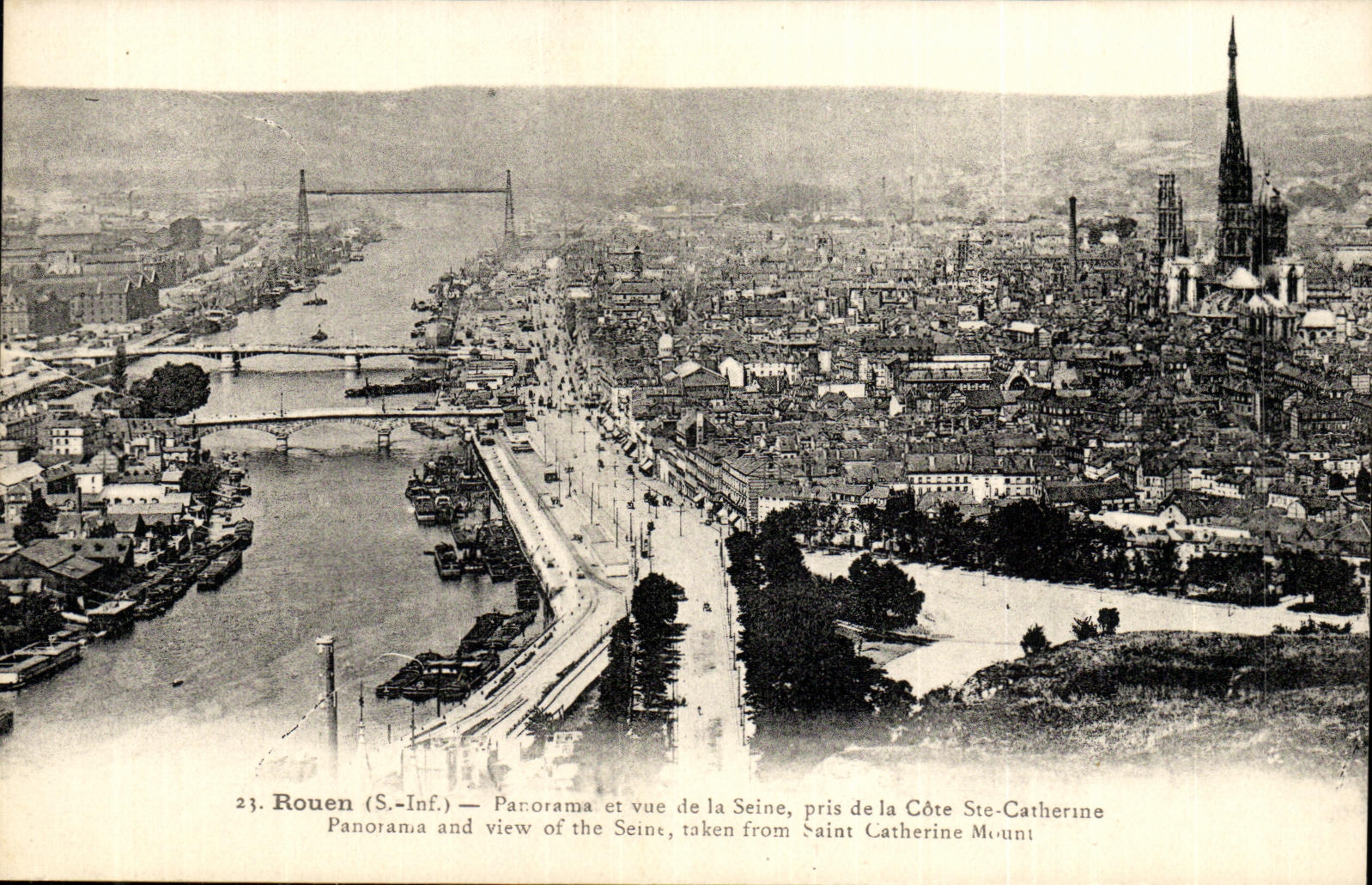 VINTAGE POSTCARD Rouen Panorama and Sight of the Seine